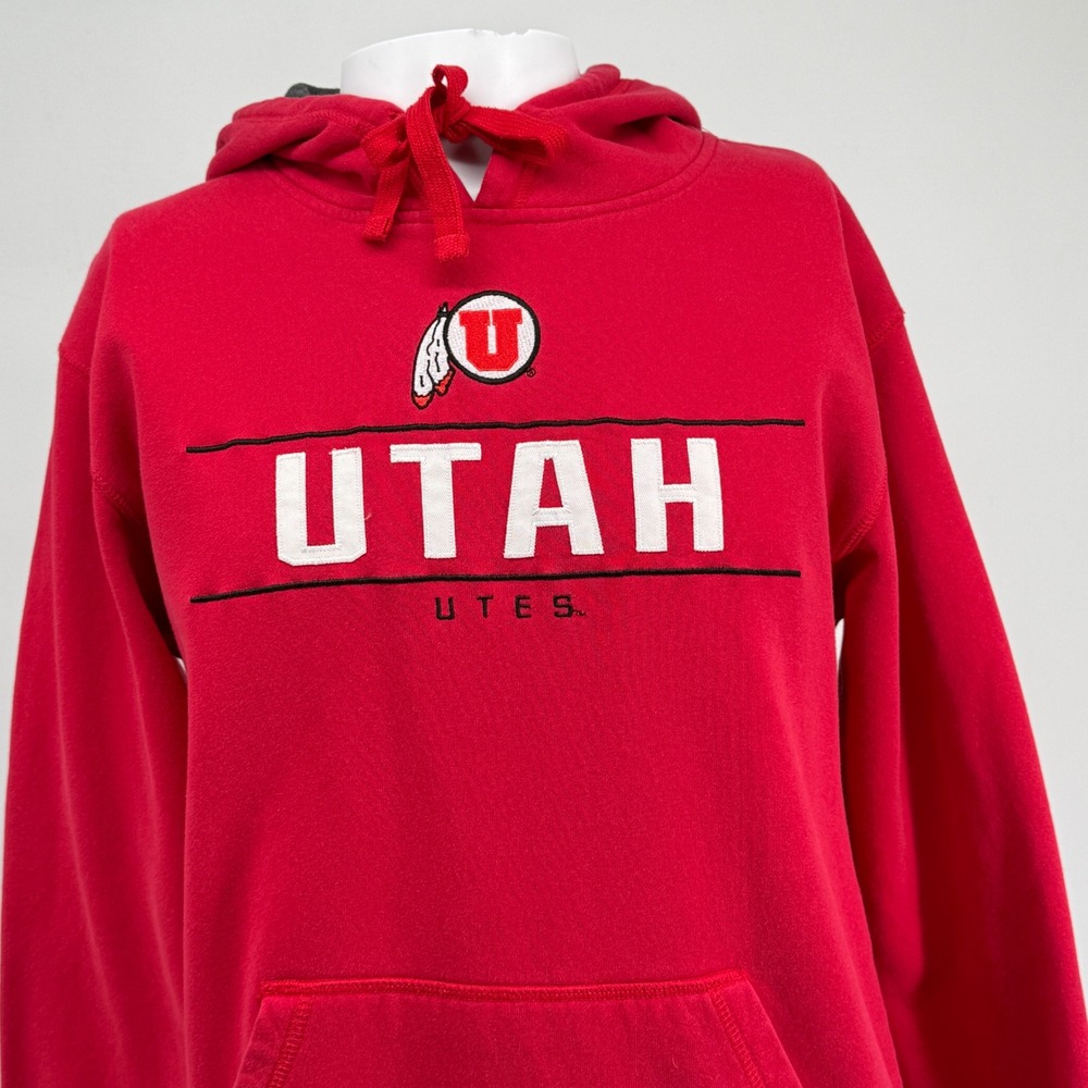 Champion Utah Utes Hoodie Mens Medium Red Collegiate Sweatshirt NCAA Gorpcore - Picture 2 of 7